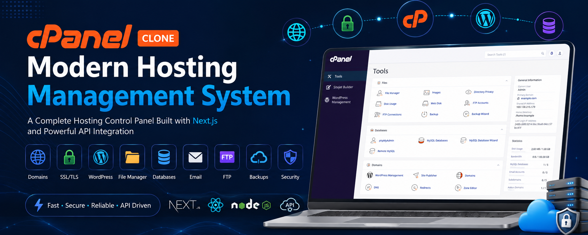 Hosting Management Software with Domain, SSL & WordPress Support